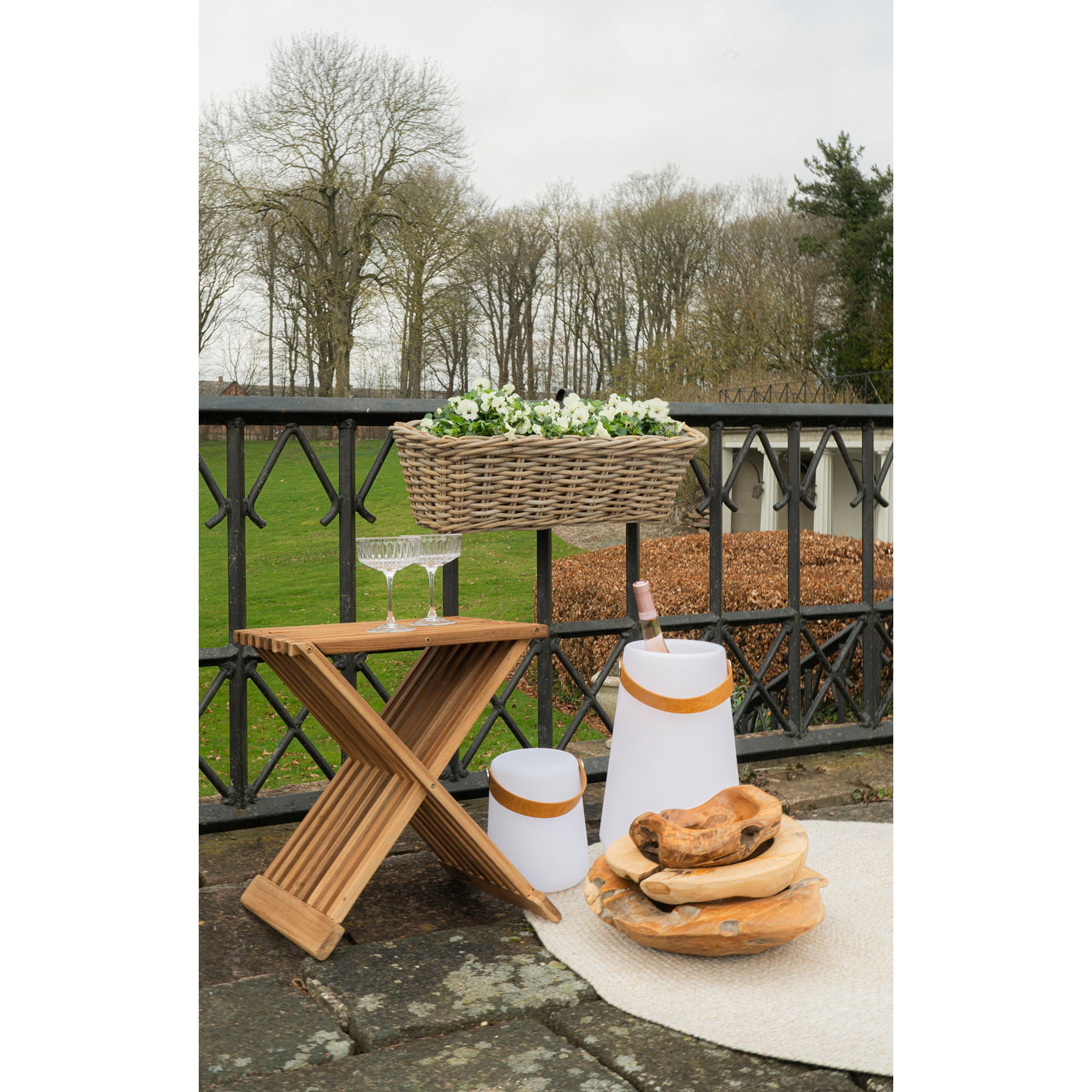 Erto – Hocker, Massivholz-Teak, klappbar, 40×35×45 cm